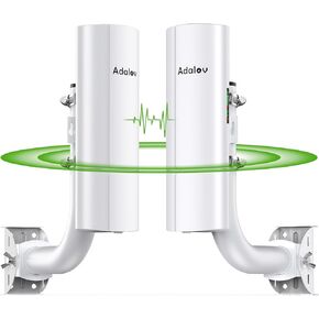 3PCS Wireless Bridge Kit, Gigabit Point to 2 Points Outdoor WiFi Bridges for 3Km Long Range Network Expansion, 5.8G High Speed WiFi to Ethernet CPE with 1000Mbps LAN Port for Garage, Barn, Farm