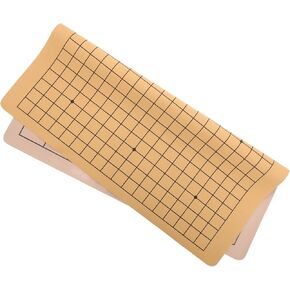 Kisangel Foldable Chinese Chess Board, Lint Leather Game Chessboard Mat Double Simple Chess Board