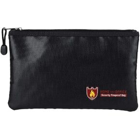 Yosoo Document Bag Briefcase Fire-resistant Fireproof A4 Portable for Home Office Use Passport Money Certificates Laptop (10.6 x 6.3in)
