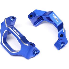 Treal Front C hubs Carriers Aluminum 7075 CNC Upgrade for MAXX 1:10 RC (Blue)