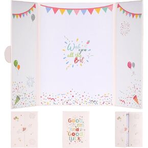 بطاقة وداع زميل ، 11.81x8.46 بوصة مطوية وداع دفتر زوار دفتر الزوار هدية Miss You Signature Card Retirement Party Decorts for Women Men