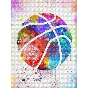 مجموعات الطلاء DVWivgy 5D Diamond ، DIY كرة السلة Diamond Painting للأطفال البالغين ، Sports Diamond Art Craft for Home Wall Decor