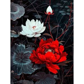 Kaliosy 5D Diamond Art Kits for Adults Bouquet in The Lake by Number Kits, Diamond Painting Art DIY Full Drill Crystal Craft Cross Stitch Embroidery Decoration (12x16 inch) 30x40 cm