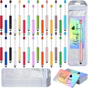 90 pcs jotable kit ، تشمل 30 pcs 2 في 1 بلاستيك قمم أقلام ، رقائق ، شكر ، بطاقات مع 30 أكياس التغليف القابلة للاستيلاء على هدايا إمدادات حفلات المدرسة المدرسية