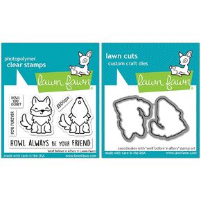 Lawn Fawn - Wolf Before 'n After - Stamps and Dies - 2 Item Bundle