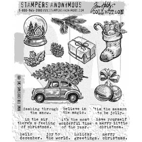 Tim Holtz Cling Stamps Home لعيد الميلاد - CMS498