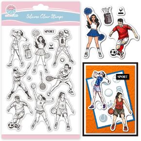 أيقونات Globleland الرياضية Clear Stamps لجعل البطاقات كرة السلة السيليكون Clear Stamps كرة القدم جولف الطوابع الشفافة