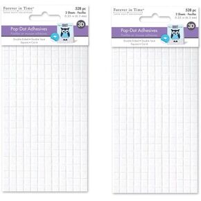 Forever in Time PD108 3D Pop Dots Square Dual-Adhesive Foam Mount, 1/4-Inch, 528 Per Package (2-(Pack))