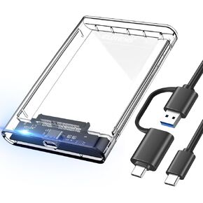 ELUTENG 2.5 SSD Enclosure 5Gbps Hard Drive Case Tool Free SATA to USB 3.1 Solid State Drive Enclosure USB C SSD HDD Enclosure Max 4TB Support UASP for 2.5 Inch SSD & HDD for WD Seagate Samsung