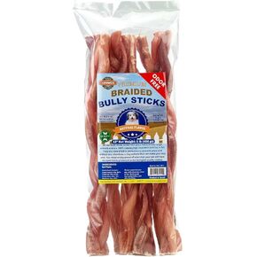 Lennox 12 Inch Braided Bully Sticks for Dogs | Long Lasting, Premium Natural Dog Treats | 100% Free Range Beef for Small & Medium Breeds | Rawhide Free - 16 Ounces