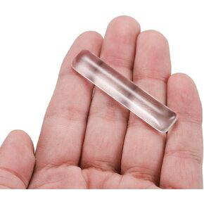 10 Pcs Clear Rectangle Shaped Flat Back Glass Dome Cabochons Tiles for Photo Pendant Craft Jewelry Necklace Making, 10x50mm