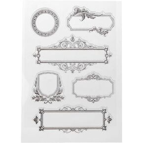 Frame Silicone Clear Seal Stamp Scrapbooking Embossing Photo Album Decorativ, : app.11x16cm/4.33x6.30in, As Pic Shows