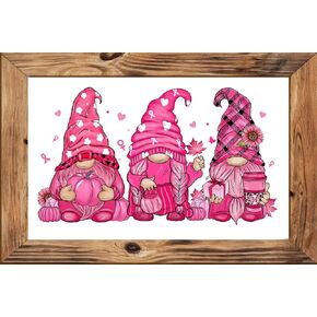 Moohue DIY Stamped Cross Stitch Kits for Adults Christmas Gnomes Counted Cross Stitch Patterns (14CT Stamped Cross Stitch kit, Gnome 8)