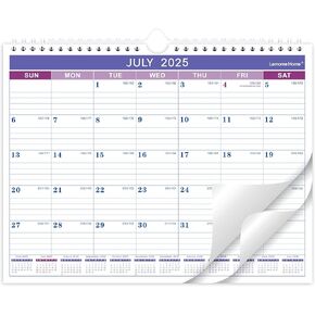 تقويم حائط 2024-2025 - 2024-2025 تقويم، يوليو 2024 - ديسمبر 2025، 11 بوصة × 8.5 بوصة، 18 تقويم شهري 2024-2025، خطاف تعليق + كتل مسطرة - أرجواني