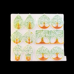 Tree Life Earring Mold Jewelry Silicone Molds with Hole Keychain Pendant Mould Earring Epoxy Molds Keychain Silicone Mold kit for DIY Pendant Keychain Jewelry Making
