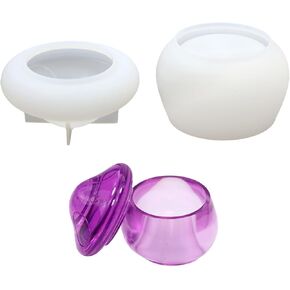 Resin Jar Molds with Lid Silicone Mold Container Jewelry Organizers Mould Mushroom Storage Box Molds for Pen Holder Deco Silicone