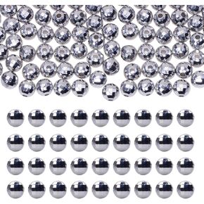 100PCS Disco Ball Beads 80s 70s Sparkly Mirrorball Beads Charms Pendant for Bracelets Jewelry Making Earrings Necklaces Keychain DIY Crafts Halloween Christmas Costumes Decor Party Favors,8mm