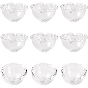 Cheriswelry Lily Flower Beads Caps Clear Glass Glass Bell Beads حبات الصيد الكريستالية للرياح عن آلات السوار