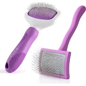 Poodle Pet Slicker Brush + حزمة فرشاة متوسطة