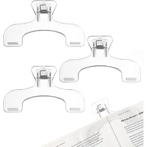 Transparent Book Clips to Hold Book Open, 3pcs Transparent Page Holder Bookmark, Reading Accessories for Teaching and Fixing Manuscripts