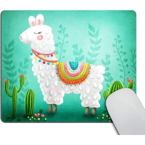 Smooffly Cute Llama Cactus Mouse Pads Desk Accessories Non-Slip Rubber Customized Computer Mouse Pad 9.5 X 7.9 Inch (240mmX200mmX3mm)