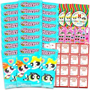 PowerPuff Girls Party Supplies Bundle Success Bundle - 24 PowerPuff Girls Mini Colling Activity Books for School ، الملصقات | تفضل حفلة الأطفال