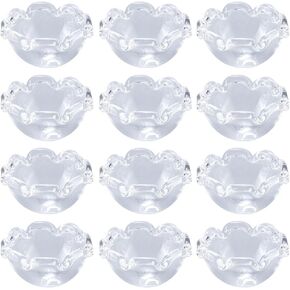 1 Box 20Pcs Clear Flower Beads Caps Bellflower Jellyfish Charm Beads Trumpet Floral 21mm Large Glass Flower Spacer Caps Cone for Jewelry Wind Chimes Making DIY Earrings Crafts