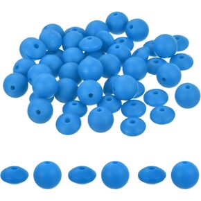 meccanixity 40pcs حبات السيليكون بالجملة ، جولة السيليكون 12 ملم والخرز العدس ، حبات بؤرية السيليكون لسلاسل المفاتيح التي تصنع أقلام قلادة ديي ، أبيض شاحب