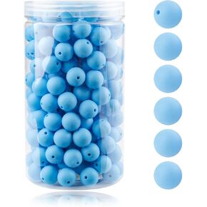 105pcs 15mm Round Silicone Beads for DIY Crafts, Jewelry Making, Keychain, Necklace, Bracelet, Lanyard