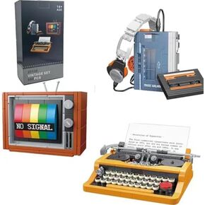 Adult Vintage Building Sets Typewriter Walkman Television 20136,Collectible Vintage Display Model Office Room Decor Unique Gifts for Adults Teens Kids(660 PCS)