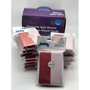 1 Box of 720 Counts -12packs Red Color Double Matte Japanese Small Card Sleeves 62mmx89mm Card Sleeves, Toploading fits for Japanese Trading Card Perfect Size