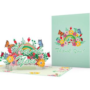 Poplife® شكرًا لك بطاقة Rainbow 3D POP -UP - شكر مثالي للمعلمين والأصدقاء وزملاء العمل والأسرة - بطاقة التقدير لحفل الزفاف ، لاول مرة ، جميع المناسبات - لأمي ، أبي ، أخ ، أخت ، أجداد
