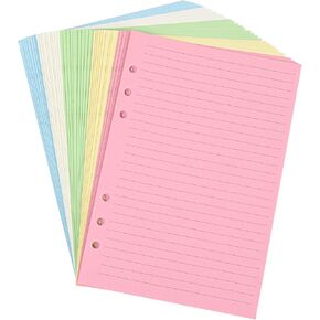 A5 LINE FARIZONTAL LOOK-Leaf Paper ، 50 College Scratch 5-Color Plage Paper 6 Bolly 8.26 × 5.6 بوصة (21x14.2 سم) (5 ألواح مبطنة-50 ألوانًا ، A5)