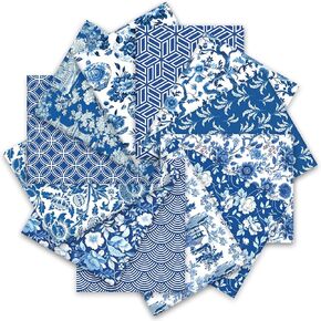 12pcs حزم النسيج الزرقاء chinoiserie chinoiserie 18 × 22 بوصة الأزرق الأزرق الأزرق الصين الدهون الأقمشة الشرقية للخياطة لديكور الحرف DIY