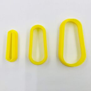 Set of 3 Elongated Clay Cutter, 3D Polymer Clay Cutter Set