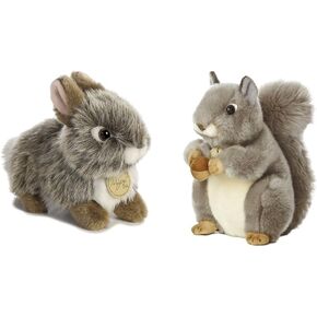Aurora Miyoni Gray 7 "Baby Bunny and 10" Bundle Squirrel