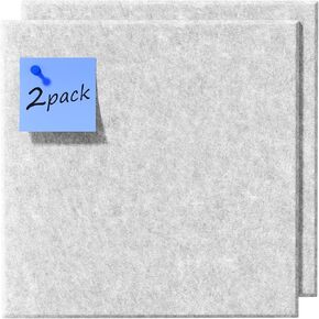 MaxGear Cork Boards for Walls 2 Pack Light Gray Felt Wall Tiles, 11.8" × 11.8" Dartboard Wall Protector Cork Board for Office Pin Board Tack Board Cork Board