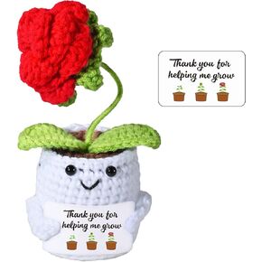 Gifts for Mom from Daughter Son,Thank You for Helping Me Grow,Handmade Emotional Cheer Up Support Knitted Cactus for Mom,Mother's Day,Birthday