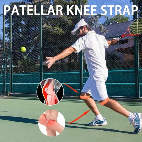 Silicone Knee Strap Patella Support - Stable, Non-Slip Knee Band, with Added Friction and Extra Width - Premium Silicone Material, Easy to Clean - Knee Brace, Knee Pads, Knee Sleeves-2PCS in Kuwait