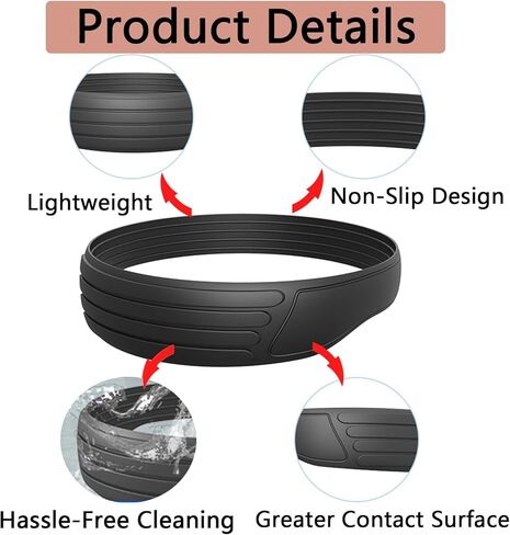 Silicone Knee Strap Patella Support - Stable, Non-Slip Knee Band, with Added Friction and Extra Width - Premium Silicone Material, Easy to Clean - Knee Brace, Knee Pads, Knee Sleeves-2PCS in Kuwait