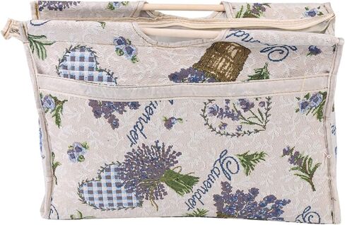 Knitting Needles Storage Bag, Knitting Bag with Wood Handle Fabric Storage Bag for Knitting Needles Sewing Tools (Purple Flower) in Saudi Arabia