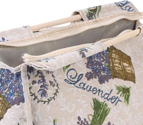 Knitting Needles Storage Bag, Knitting Bag with Wood Handle Fabric Storage Bag for Knitting Needles Sewing Tools (Purple Flower) in Saudi Arabia