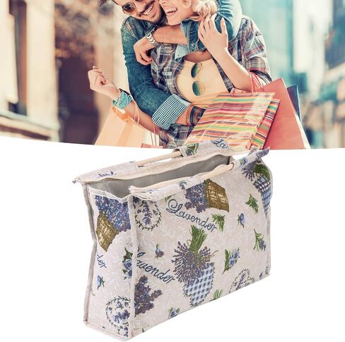 Knitting Needles Storage Bag, Knitting Bag with Wood Handle Fabric Storage Bag for Knitting Needles Sewing Tools (Purple Flower) in Saudi Arabia
