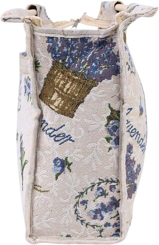Knitting Needles Storage Bag, Knitting Bag with Wood Handle Fabric Storage Bag for Knitting Needles Sewing Tools (Purple Flower) in Saudi Arabia