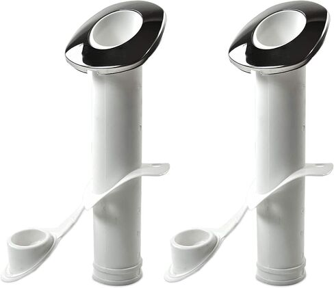 MARINE CITY White Nylon Flush Mount Rod Holder UV Stabilized 30 Degree with Cap Cover and 316 Stainless Steel Gasket (Pack of 4) in Kuwait