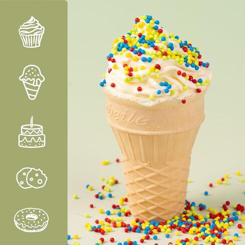 Edible Nonpareils Sprinkles Blue Pink Purple White Nonpareil Sprinkle Mix Rainbow Pastel Sprinkles for Cake Decorations Baking Ice Cream Cookies Cupcake Topper 6.5 ounces in Saudi Arabia