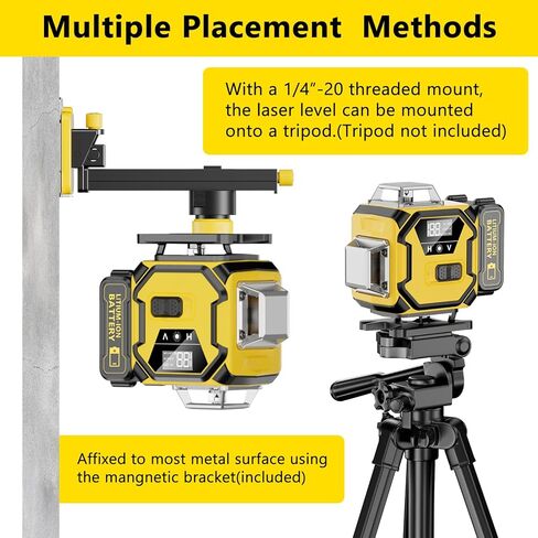 16 خطًا للتسوية الذاتية بالليزر، أداة مستوى ليزر بخط متقاطع أخضر 4 × 360 درجة 4D مع بطاريتين قابلتين لإعادة الشحن، بطاريتين عموديتين 360 درجة واثنين من السطوع الأفقي 360 درجة وجهاز تحكم عن بعد in Kuwait