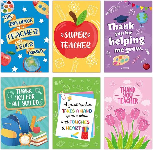 24 Pack Teacher Appreciation Gift Cards Thank You Teachers Cards Money and Gift Card Sleeves Holders with Envelopes for Teachers Day A Year End Graduation in Saudi Arabia