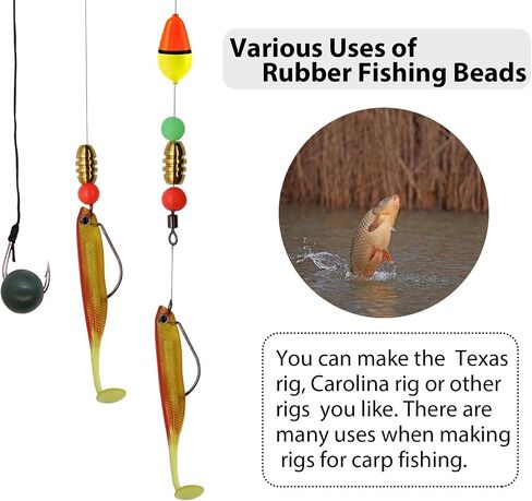 Dovesun Soft Rubber Fishing Beads Fishing Accessories Fishing Bait Eggs 7 Colors Round Fishing Beads with Fishing Tackle-Box 0.23in(600pcs), 0.31in(250pcs), 0.39in(120pcs) in Saudi Arabia