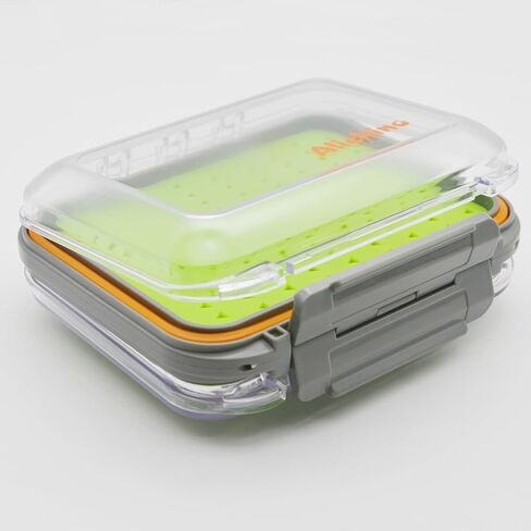 Alichino Fly Box for Fly Files Ice Jig Box Two Sided Waterproof Fly Fishing Box for Nymphs and Streamers (Green Silicone Insert B, S 4.9 * 4 * 1.6 Inch) in Kuwait